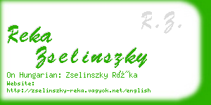 reka zselinszky business card